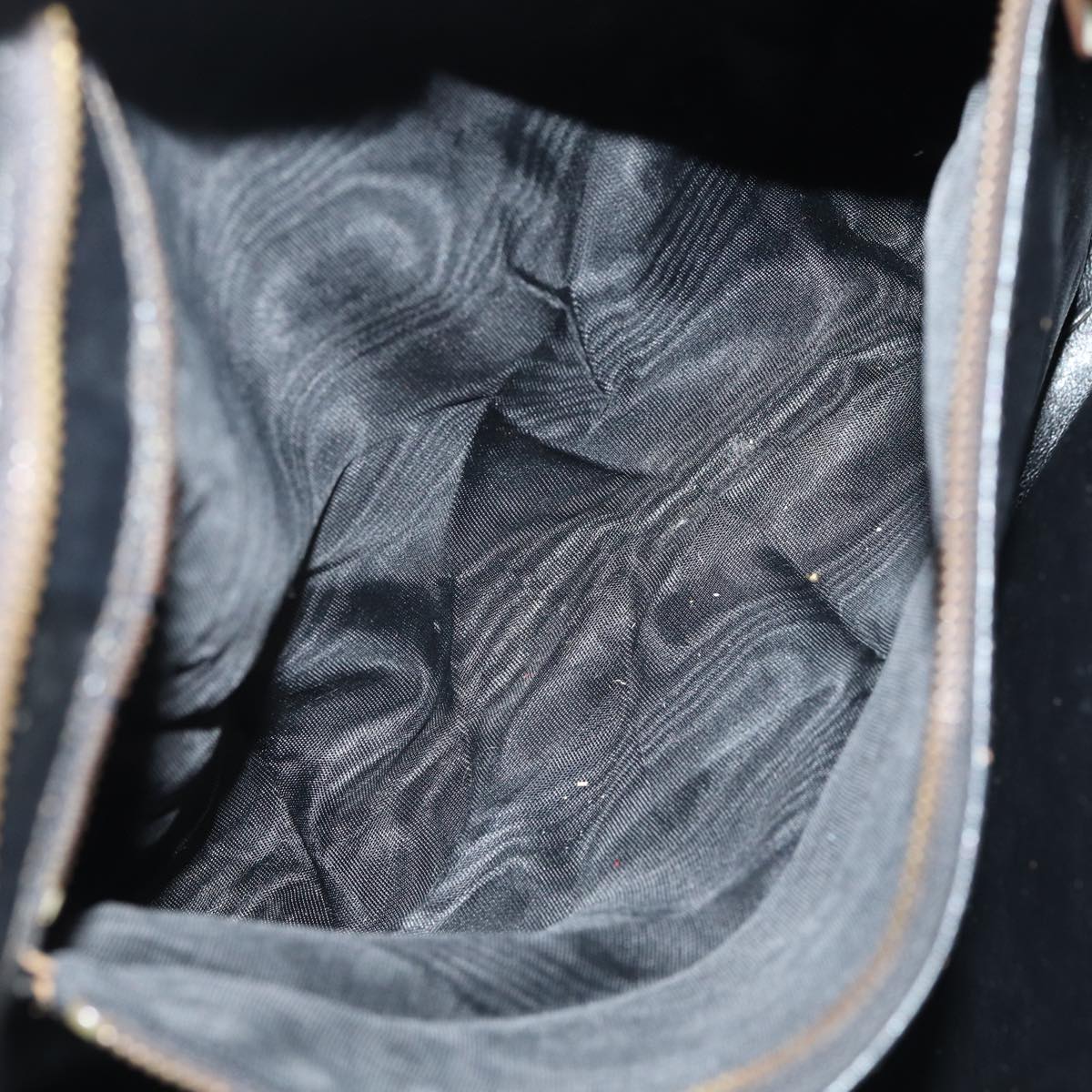 FENDI Tote Bag Leather Black Gold84621