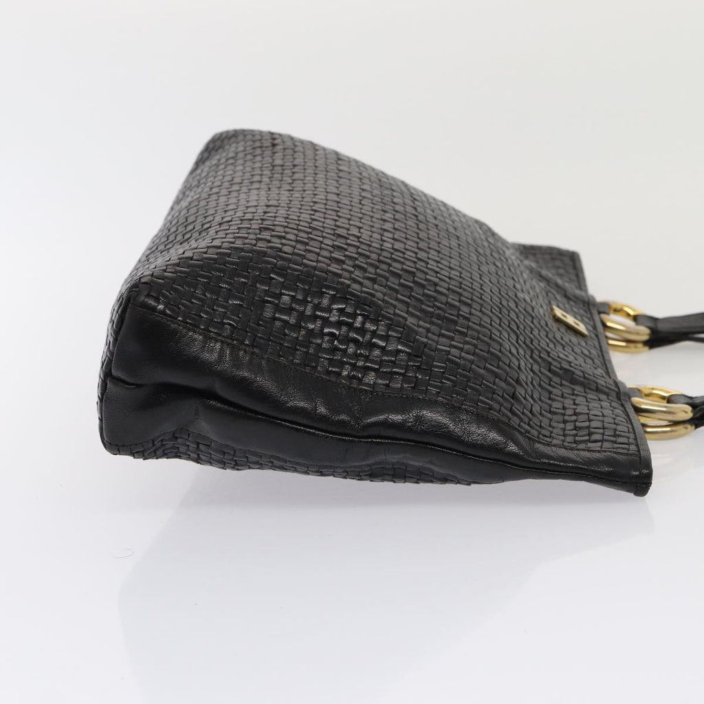 FENDI Tote Bag Leather Black Gold84621