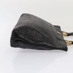 FENDI Tote Bag Leather Black Gold84621