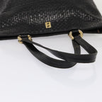 FENDI Tote Bag Leather Black Gold84621