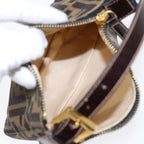FENDI Zucca Canvas Hand Bag Brown Black gold84622