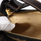 FENDI Zucca Canvas Hand Bag Brown Black gold84622