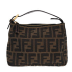 FENDI Zucca Canvas Hand Bag Brown Black gold84622