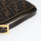 FENDI Zucca Canvas Hand Bag Brown Black gold84622
