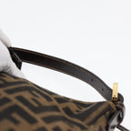 FENDI Zucca Canvas Hand Bag Brown Black gold84622