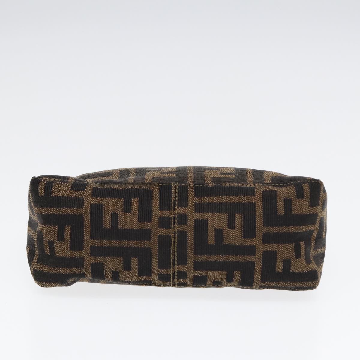 FENDI Zucca Canvas Hand Bag Brown Black gold84622