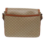 CELINE Macadam Canvas Shoulder Bag Beige Auth 84756