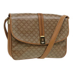 CELINE Macadam Canvas Shoulder Bag Beige Auth 84757