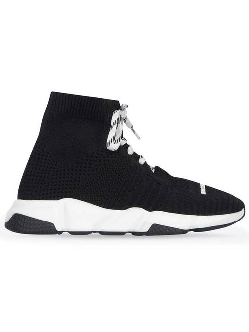Balenciaga Kids Speed Lace-Up Sneakers White Black