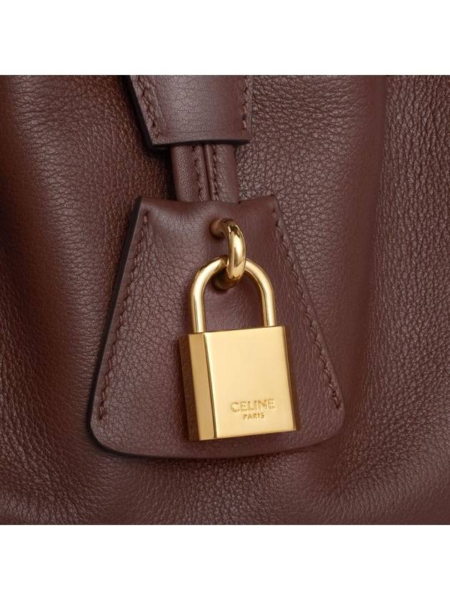 CELINE Medium Abbey Supple Calfskin Tote Bag Chestnut
