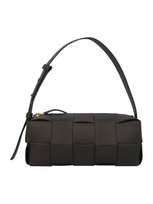 Bottega Veneta Brick Cassette Intrecciato Small Shoulder Bag Khaki