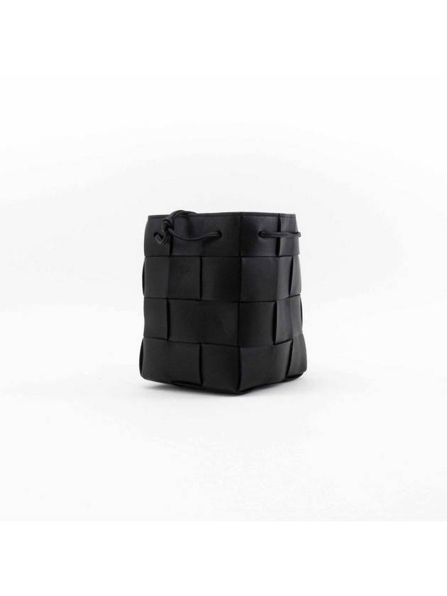 Bottega Veneta Intrecciato Cassette Small Bucket Bag Black
