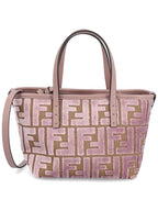 Fendi Roll FF Jacquard Velvet Tote Bag Pink