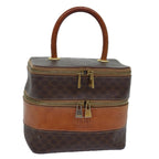 CELINE Macadam Canvas Vanity Hand Bag PVC Brown Auth 85009
