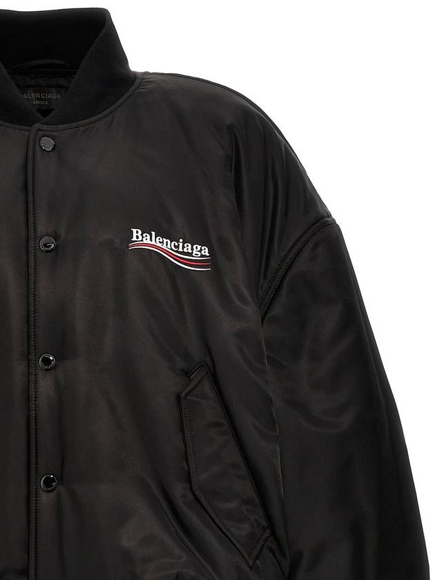 Balenciaga Embroidered Logo Bomber Jacket Black