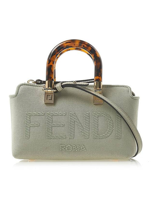 Fendi By The Way Small Canvas Tote Bag Green