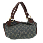 CELINE Macadam Canvas Shoulder Bag Denim Blue Auth 85140