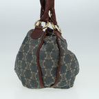CELINE Macadam Canvas Shoulder Bag Denim Blue Auth 85140