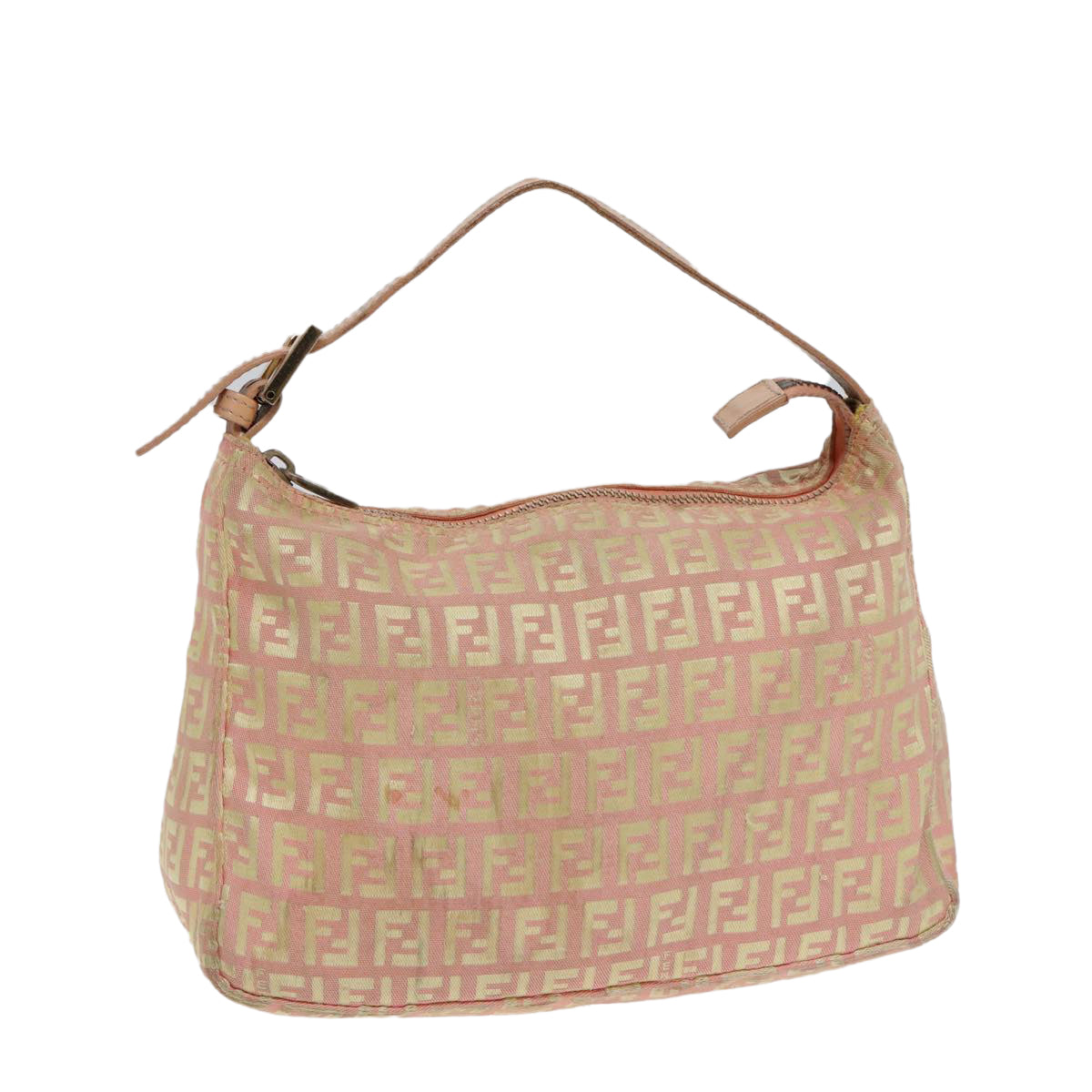 FENDI Zucchino Canvas Hand Bag Pink Gold85309