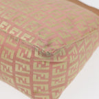 FENDI Zucchino Canvas Hand Bag Pink Gold85309