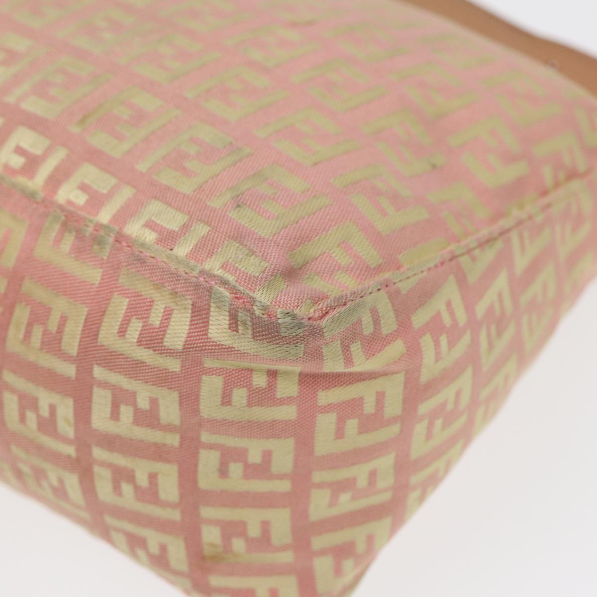 FENDI Zucchino Canvas Hand Bag Pink Gold85309