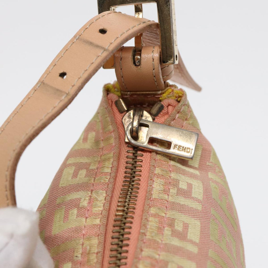 FENDI Zucchino Canvas Hand Bag Pink Gold85309
