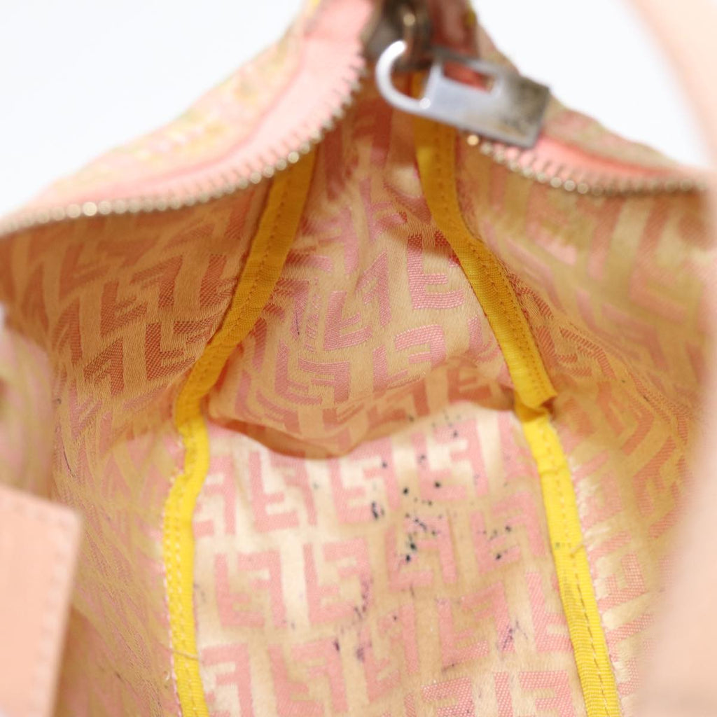 FENDI Zucchino Canvas Hand Bag Pink Gold85309