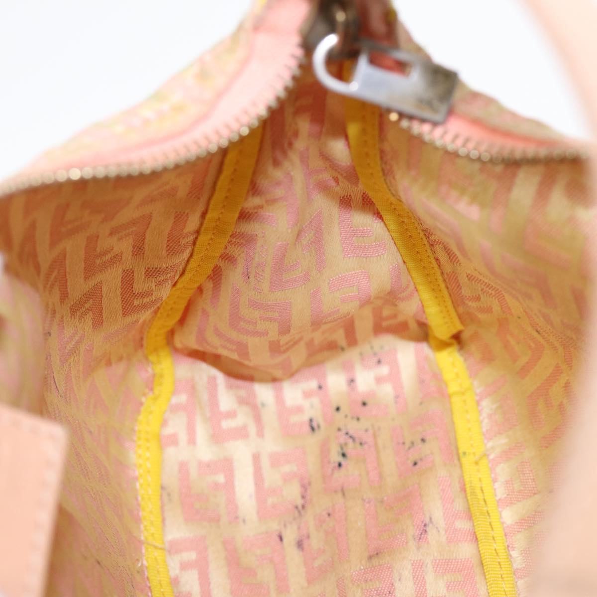 FENDI Zucchino Canvas Hand Bag Pink Gold85309