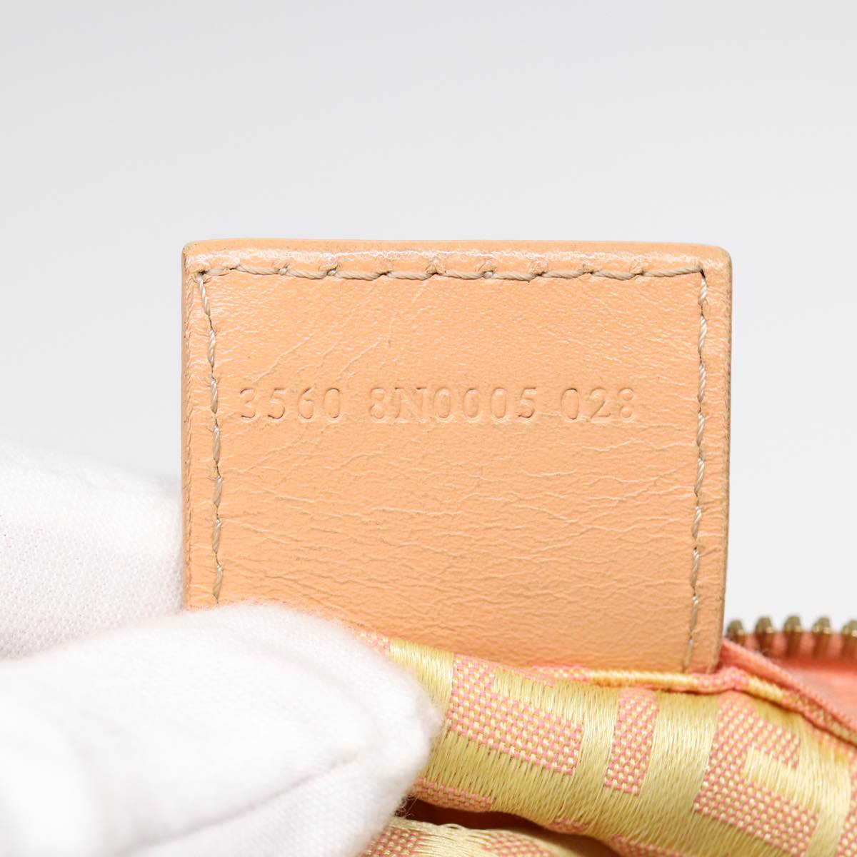 FENDI Zucchino Canvas Hand Bag Pink Gold85309