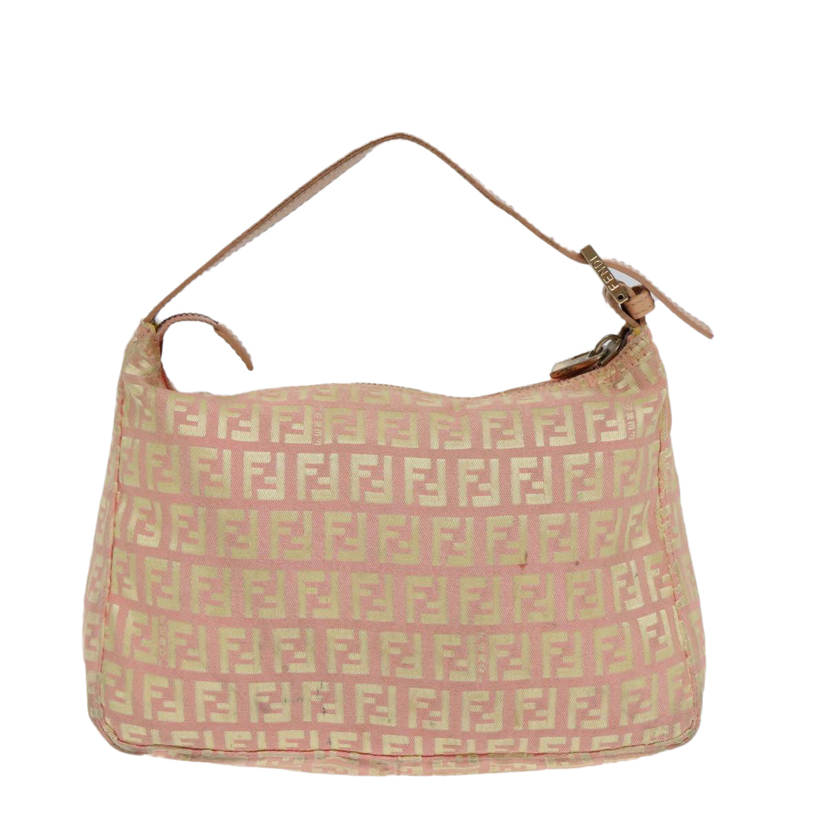 FENDI Zucchino Canvas Hand Bag Pink Gold85309