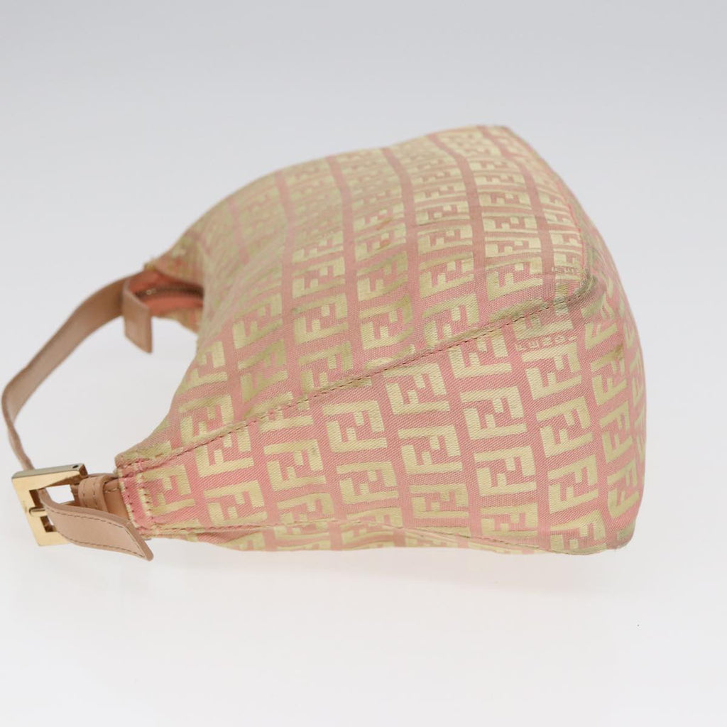 FENDI Zucchino Canvas Hand Bag Pink Gold85309