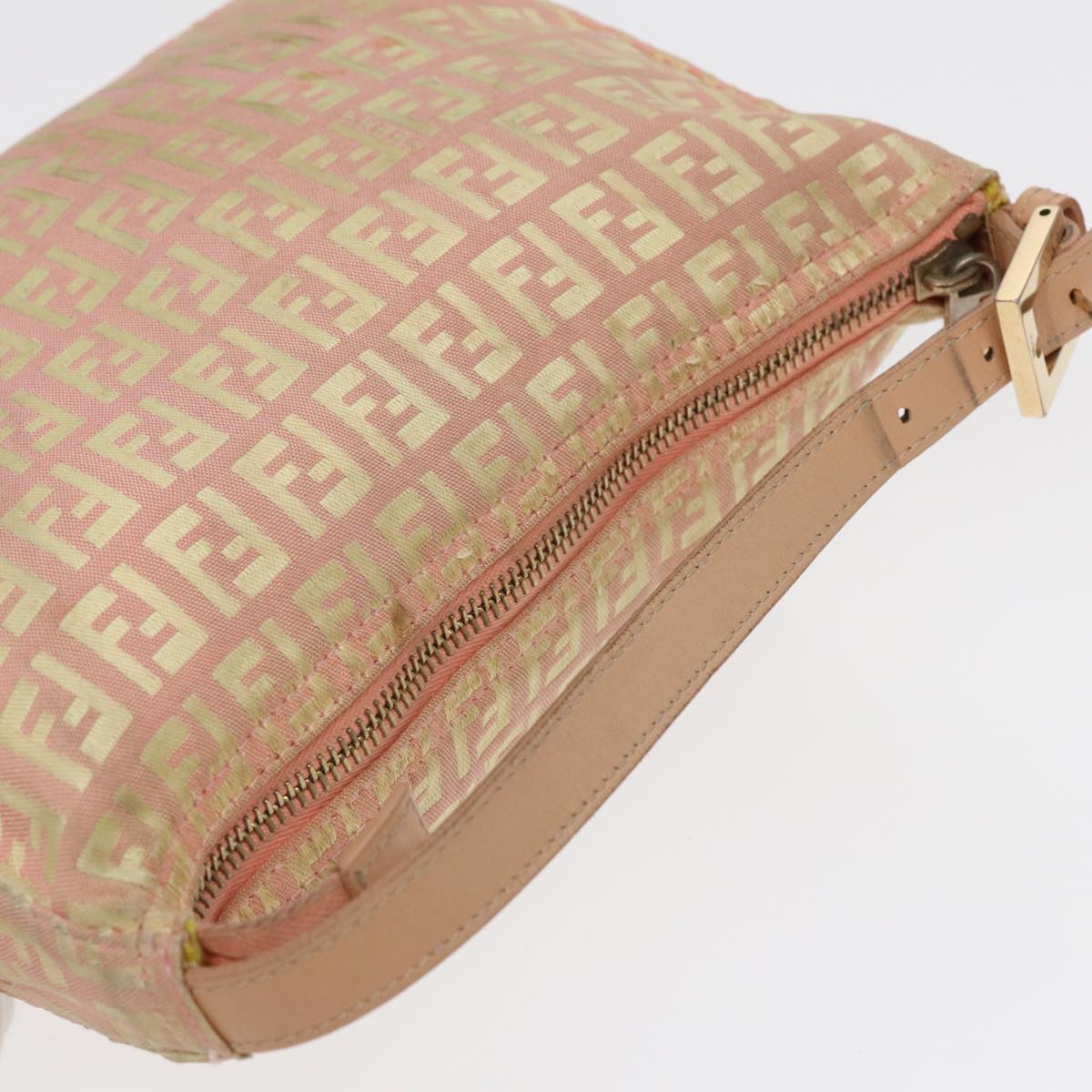 FENDI Zucchino Canvas Hand Bag Pink Gold85309