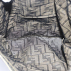 FENDI Zucca Canvas Clutch Bag Brown Black gold85411