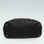 FENDI Zucca Canvas Hand Bag Brown Black gold85463