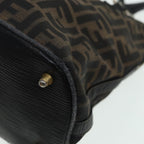 FENDI Zucca Canvas Hand Bag Brown Black gold85463