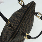 FENDI Zucca Canvas Hand Bag Brown Black gold85463
