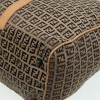 FENDI Zucchino Canvas Boston Bag 2way Beige Brown85464