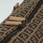 FENDI Zucchino Canvas Boston Bag 2way Beige Brown85464
