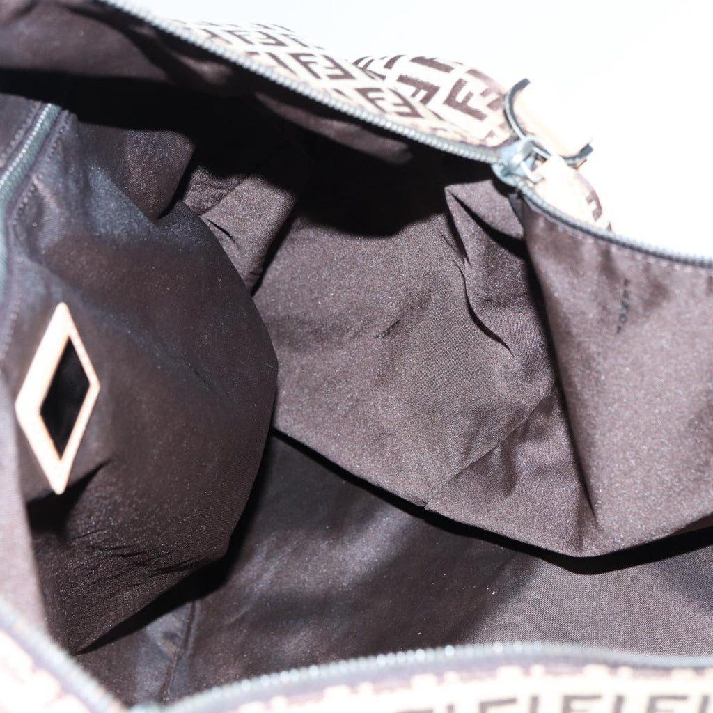 FENDI Zucchino Canvas Boston Bag 2way Beige Brown85464