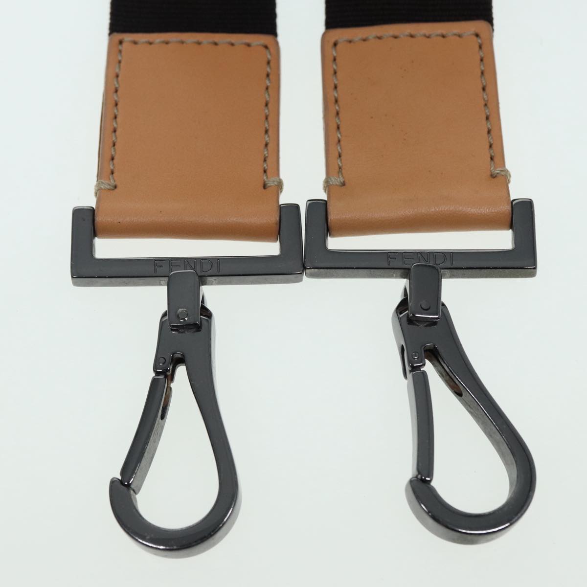 FENDI Zucchino Canvas Boston Bag 2way Beige Brown85464