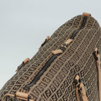 FENDI Zucchino Canvas Boston Bag 2way Beige Brown85464