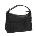 FENDI Zucchino Canvas Hand Pouch Black Silver85554