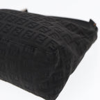 FENDI Zucchino Canvas Hand Pouch Black Silver85554