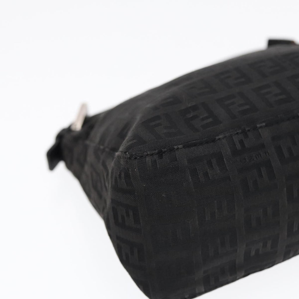 FENDI Zucchino Canvas Hand Pouch Black Silver85554