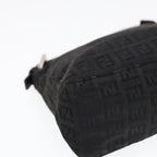 FENDI Zucchino Canvas Hand Pouch Black Silver85554