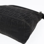 FENDI Zucchino Canvas Hand Pouch Black Silver85554