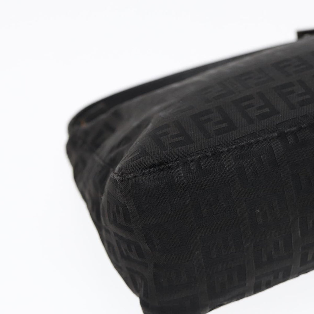 FENDI Zucchino Canvas Hand Pouch Black Silver85554