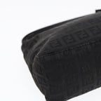 FENDI Zucchino Canvas Hand Pouch Black Silver85554