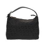 FENDI Zucchino Canvas Hand Pouch Black Silver85554