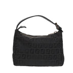FENDI Zucchino Canvas Hand Pouch Black Silver85554